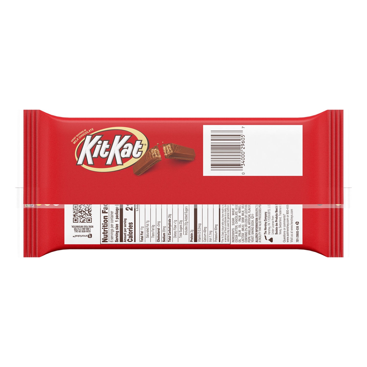slide 2 of 5, KIT KAT Milk Chocolate Wafer Candy Bars, 1.5 oz (6 Count), 6 ct