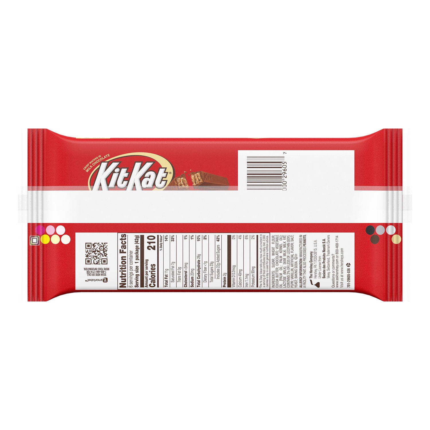 slide 4 of 5, KIT KAT Milk Chocolate Wafer Candy Bars, 1.5 oz (6 Count), 6 ct