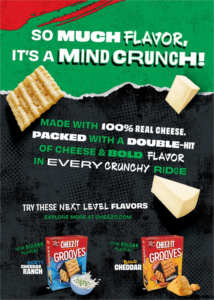 slide 2 of 7, Cheez-It Grooves Sharp White Cheddar Crispy Cracker Chips, 17 oz