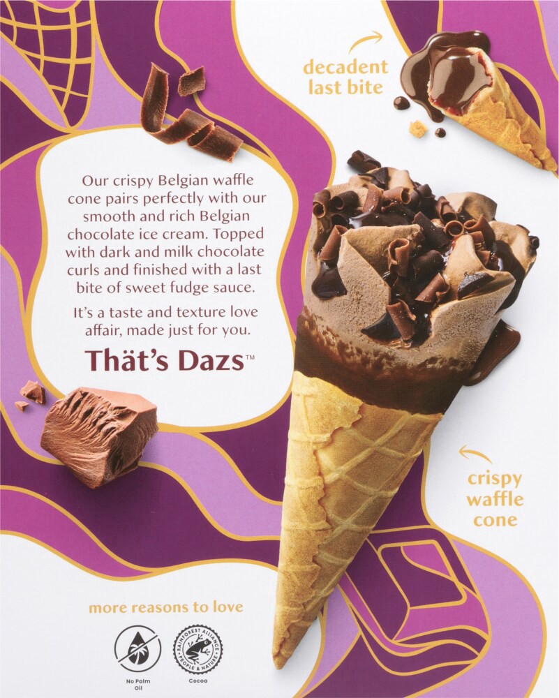 slide 3 of 3, Häagen-Dazs Triple Chocolate Fudge Belgium Waffle Cones 4 Ct 14.8 Oz, 4 ct