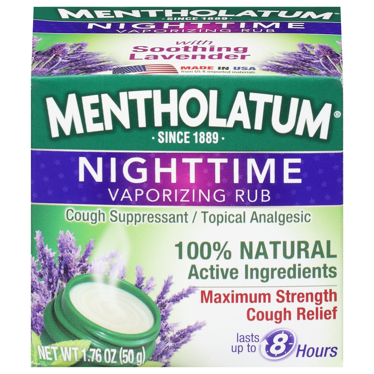slide 1 of 10, Mentholatum Nighttime Vaporizing Rub, 1.76 oz