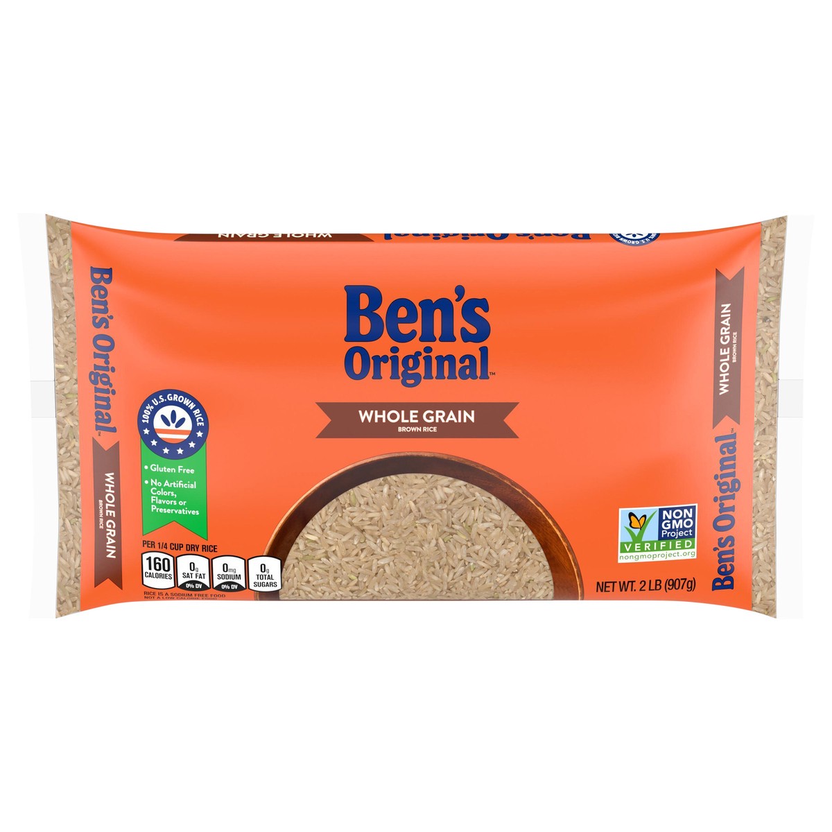 slide 1 of 7, BEN'S ORIGINAL Whole Grain Brown Rice, 2 LB Bag, 32 oz