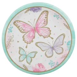 Party Creations Golden Butterfly Paper Plates