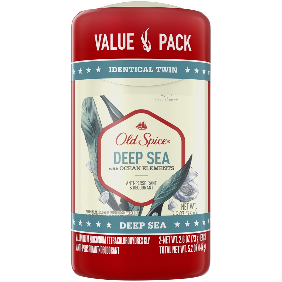 slide 1 of 2, Old Spice Deep Sea with Ocean Elements Antiperspirant Deodorant, 2 ct; 2.6 oz