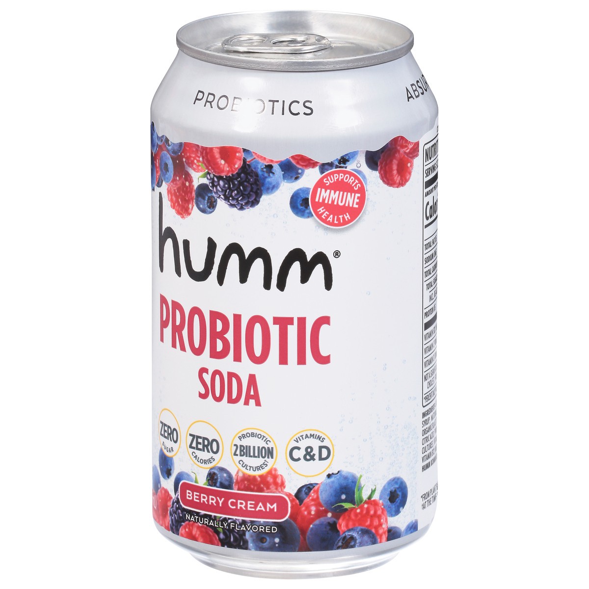 slide 3 of 9, Humm Berry Cream Probiotic Soda 12 fl oz, 15.2 oz