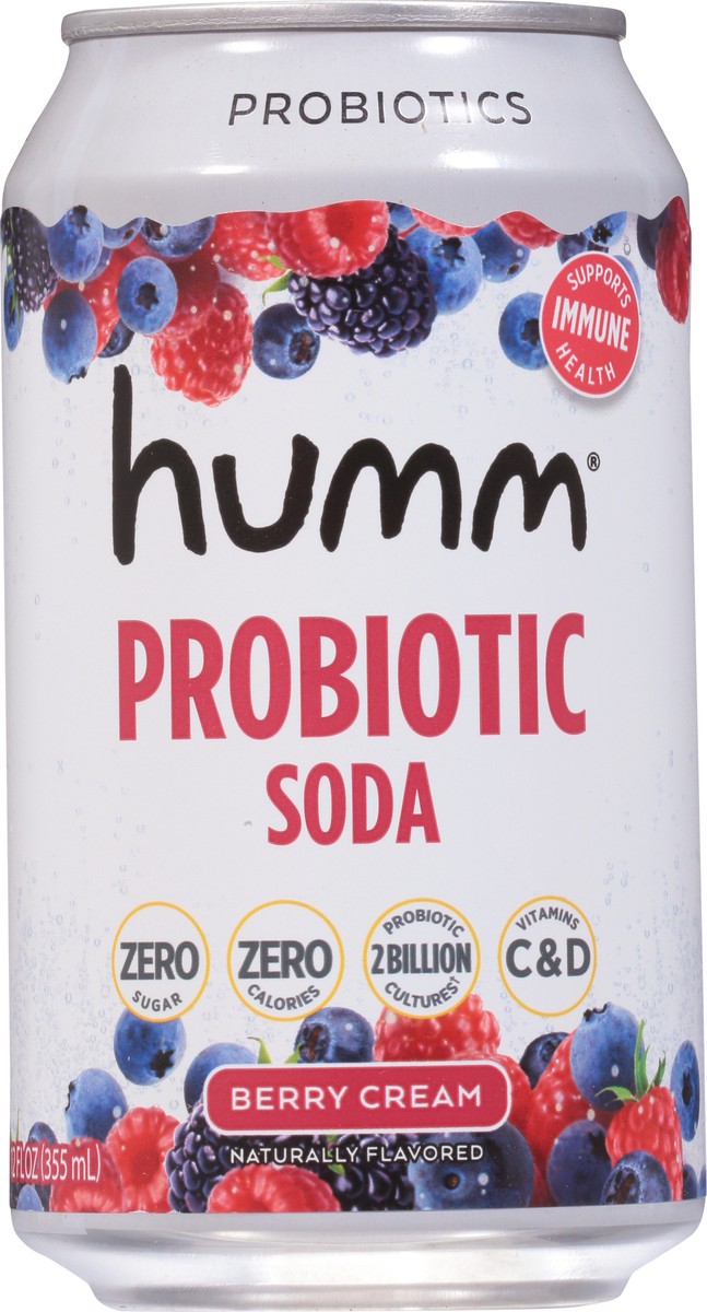 slide 5 of 9, Humm Berry Cream Probiotic Soda 12 fl oz, 15.2 oz