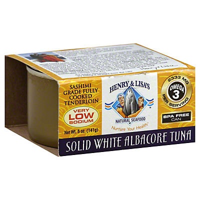 slide 1 of 1, Henry & Lisa's Low Sodium Sashimi Albacore White Tuna, 5 oz