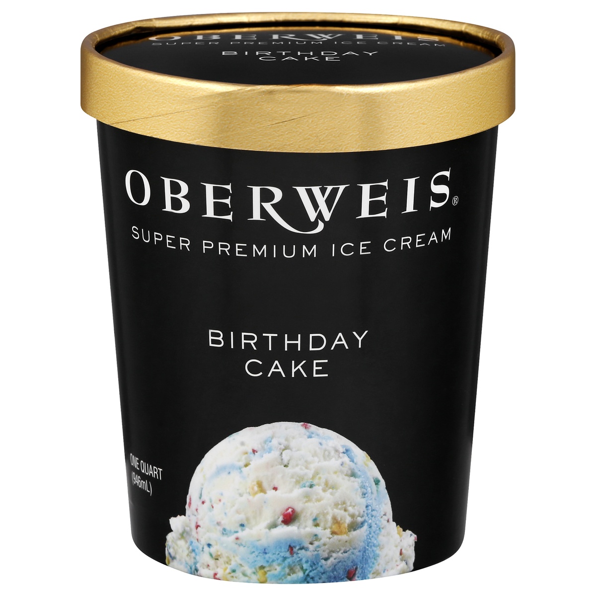 slide 1 of 1, Oberweis Ice Cream, Super Premium, Birthday Cake, 32 oz