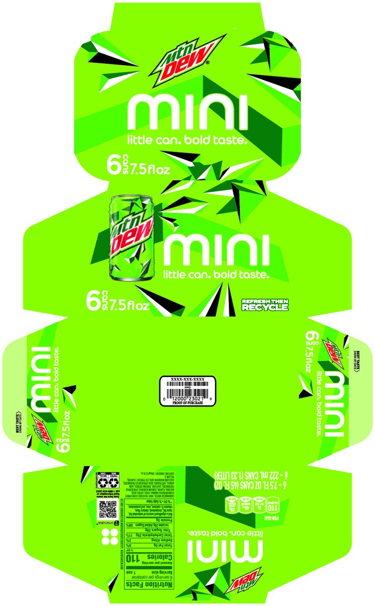 slide 3 of 10, Mountain Dew Mtn Dew Soda Citrus 7.5 Fl Oz 6 Count, 6 ct; 7.5 oz