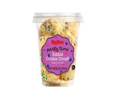 slide 1 of 1, Hy-Vee Edible Cookie Dough, Party Time, 6 oz