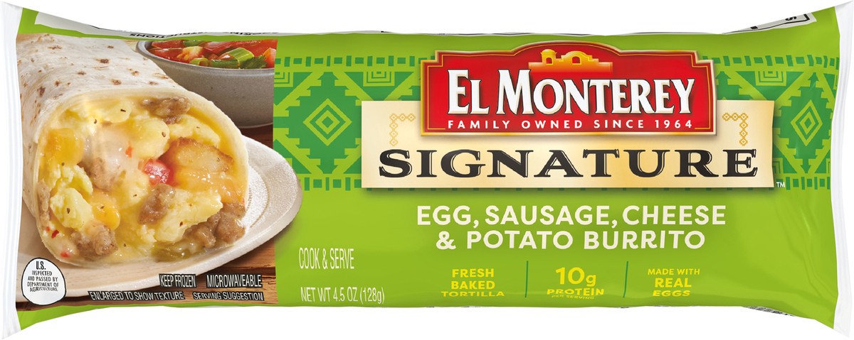 slide 4 of 7, El Monterey Breakfast Burrito, 4.5 oz