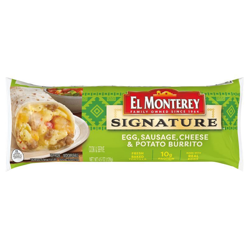 slide 1 of 7, El Monterey Breakfast Burrito, 4.5 oz