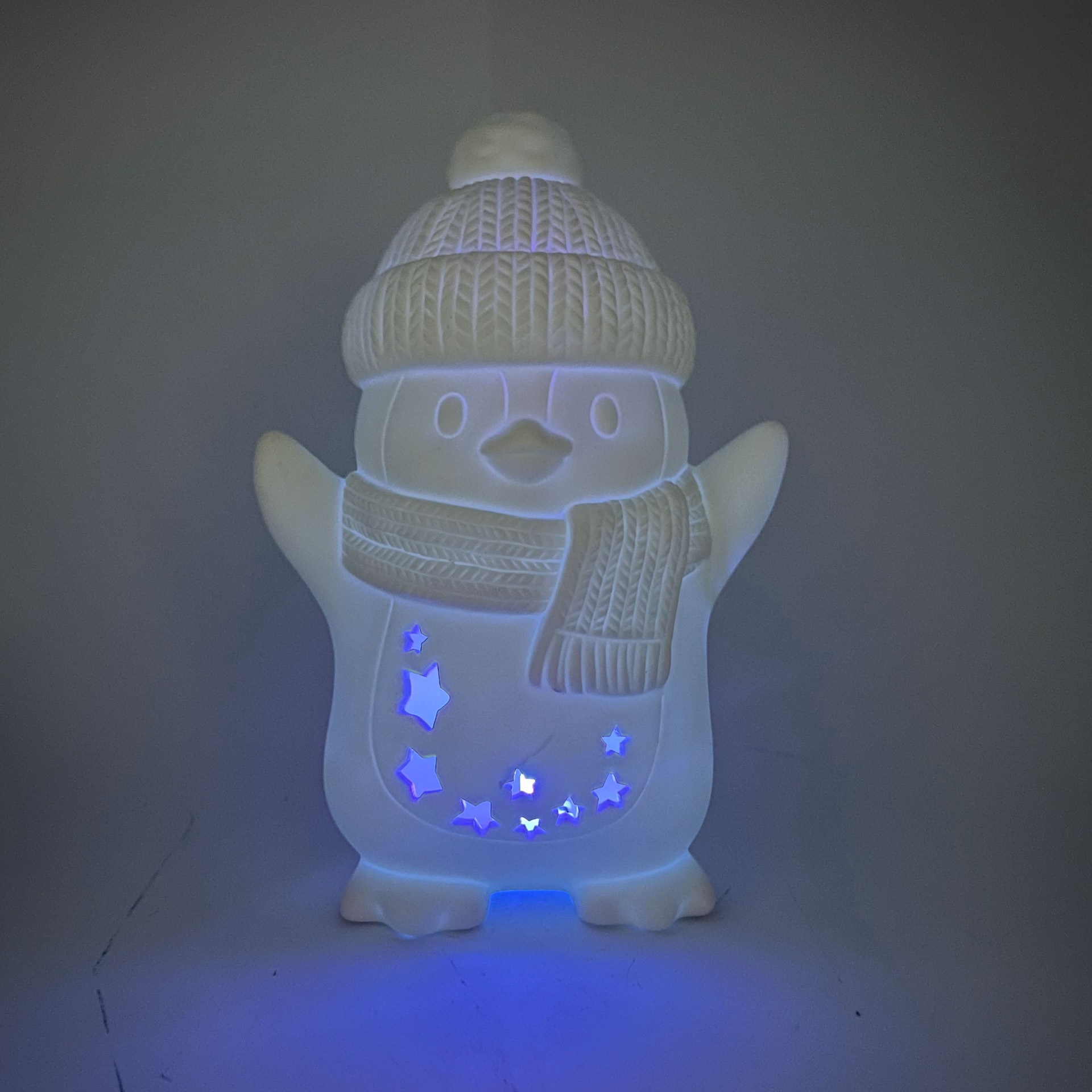 slide 3 of 7, 7.75" Led Diy Ceramic Penguin With Stars Decor By Make Market, 5.2 in x 3.8 in x 7.78 in