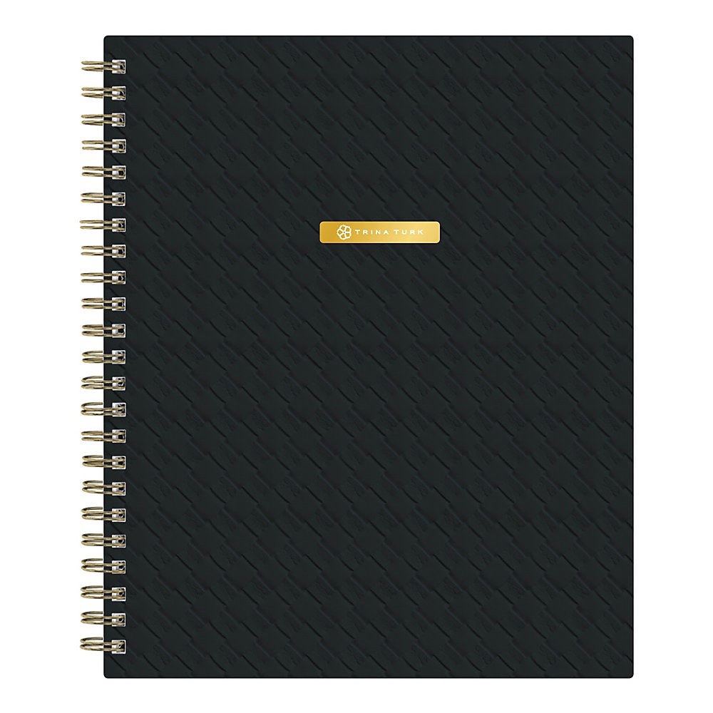 slide 1 of 4, Blue Sky Trina Turk Weekly/Monthly Planner, 7'' X 9'', Amazing Maze/Black Basket Weave, January To December 2020, 117500, 1 ct