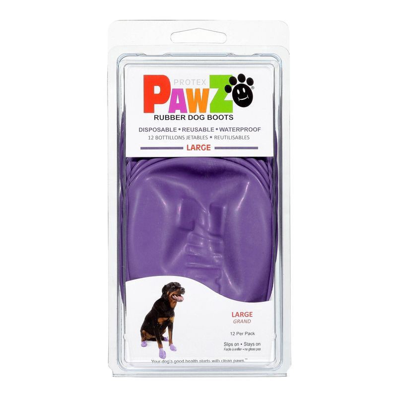 slide 1 of 7, Pawz Rubber Dog Boots, LG