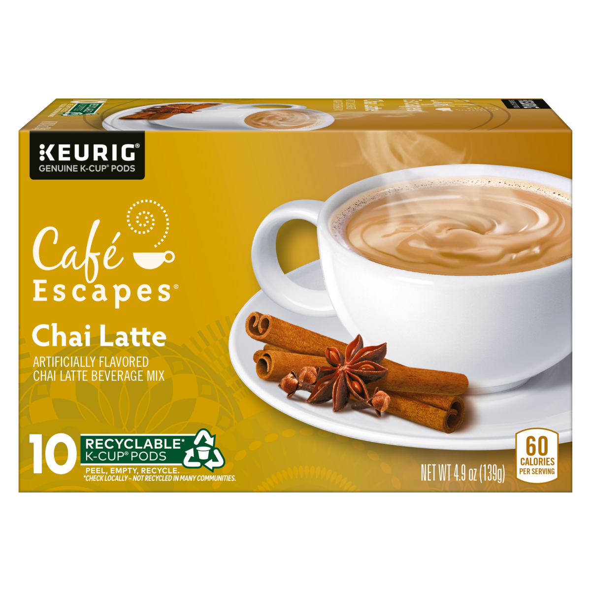 slide 1 of 17, Café Escapes Chai Latte Keurig Single-Serve K-Cup Pods, 10 Count, 10 ct