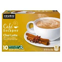 Café Escapes Chai Latte Keurig Single-Serve K-Cup Pods, 10 Count