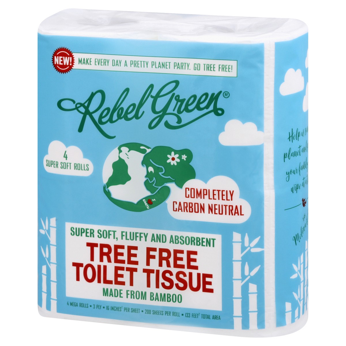 slide 4 of 9, Rebel Green Tree Free Toilet Tissue, 4 ct