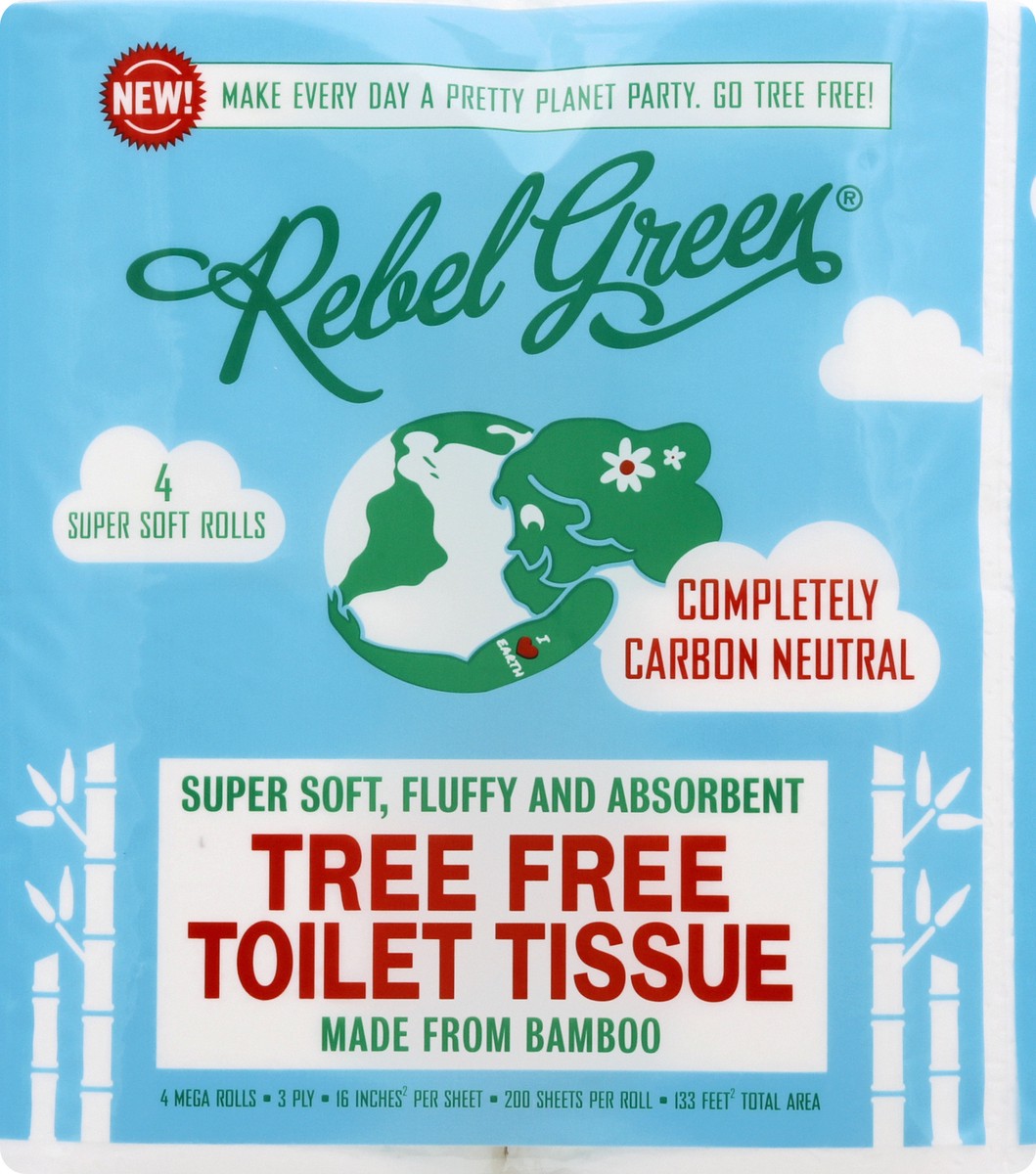 slide 6 of 9, Rebel Green Tree Free Toilet Tissue, 4 ct