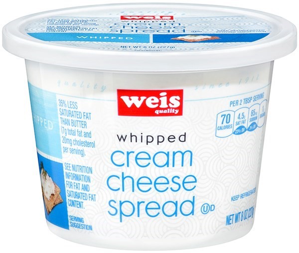 slide 1 of 1, Weis Quality Whipped Spread Cheese Cream, 8 oz