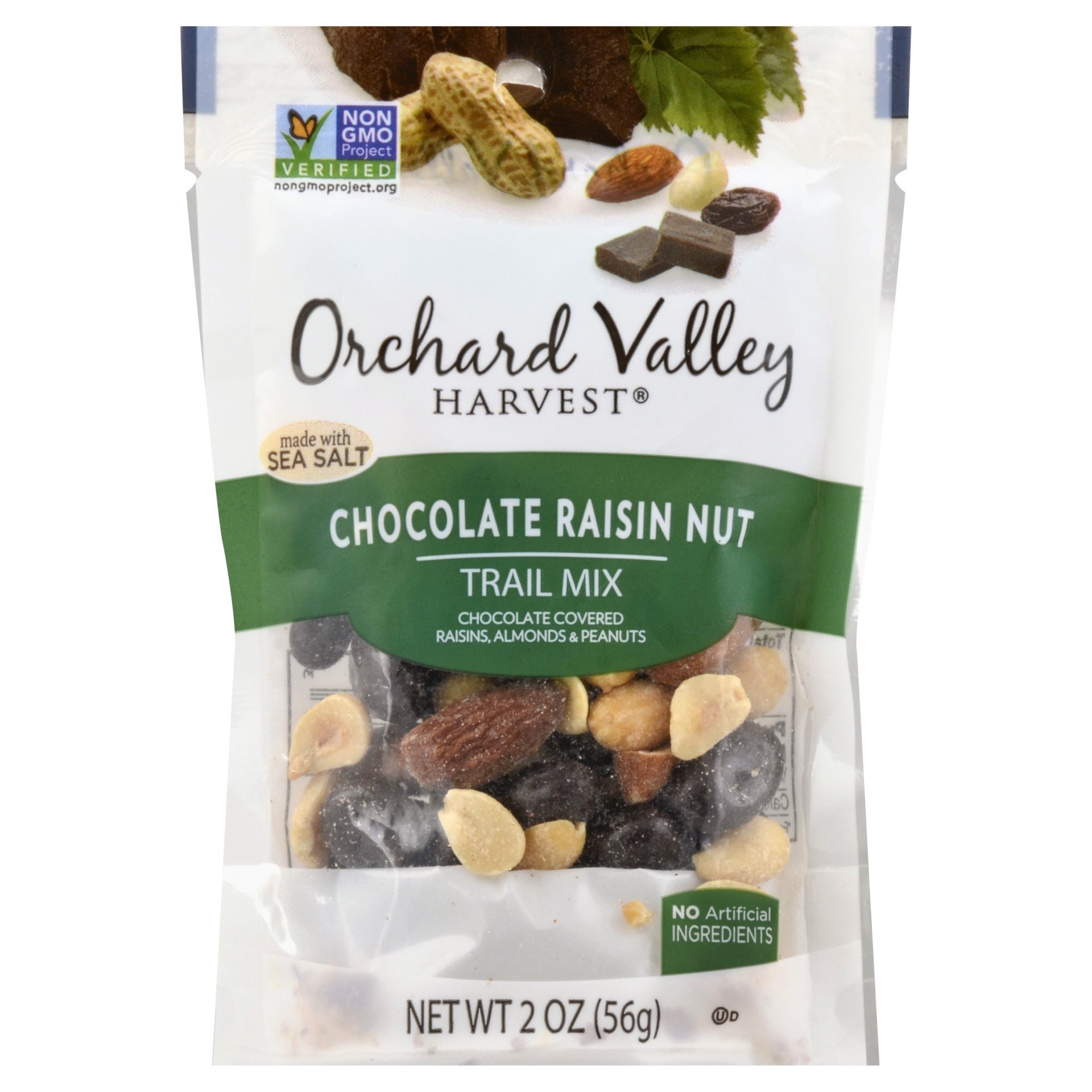 slide 1 of 8, Orchard Valley Raisin Chocolate Nut Trail Mix, 2 oz