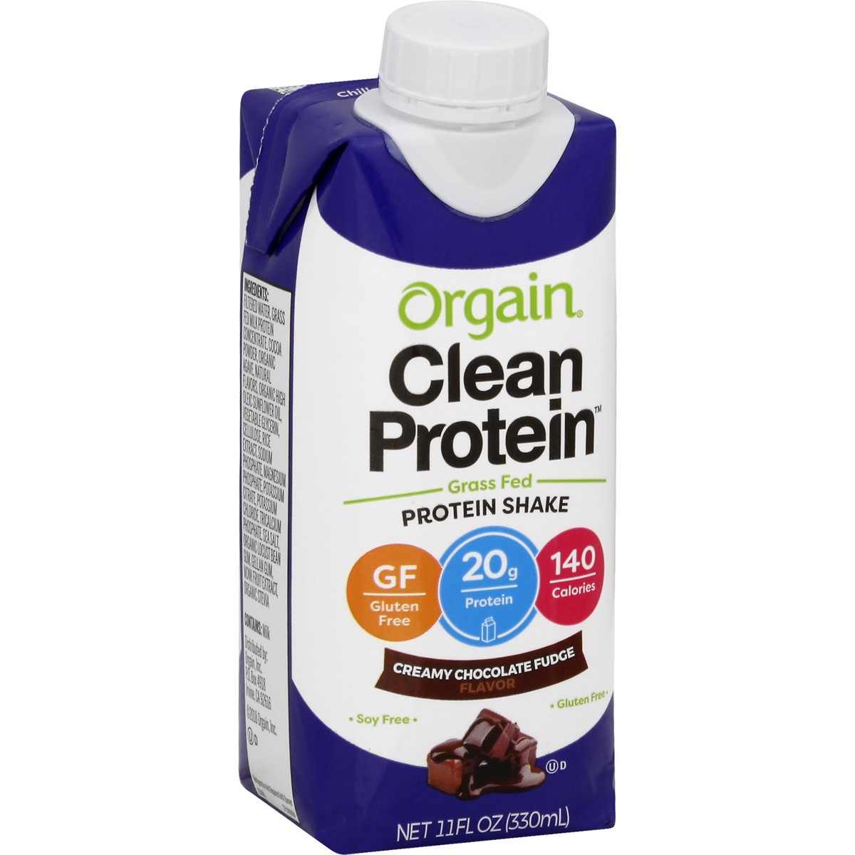 slide 4 of 11, Orgain 20g Grass Fed Clean Protein Grass-Fed Shake- Creamy Chocolate Fudge 11oz, 1ct, 11 fl oz