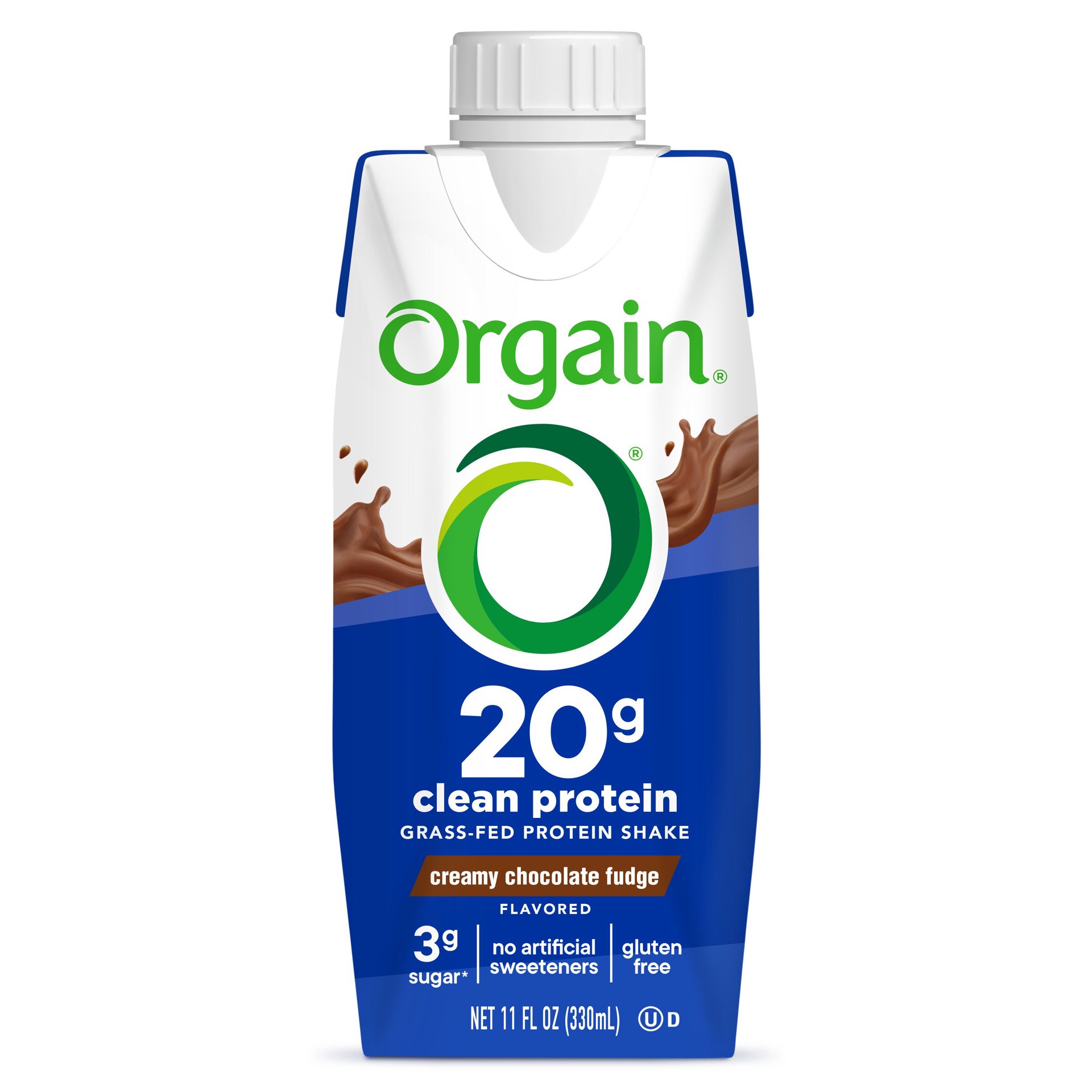 slide 1 of 11, Orgain 20g Grass Fed Clean Protein Grass-Fed Shake- Creamy Chocolate Fudge 11oz, 1ct, 11 fl oz