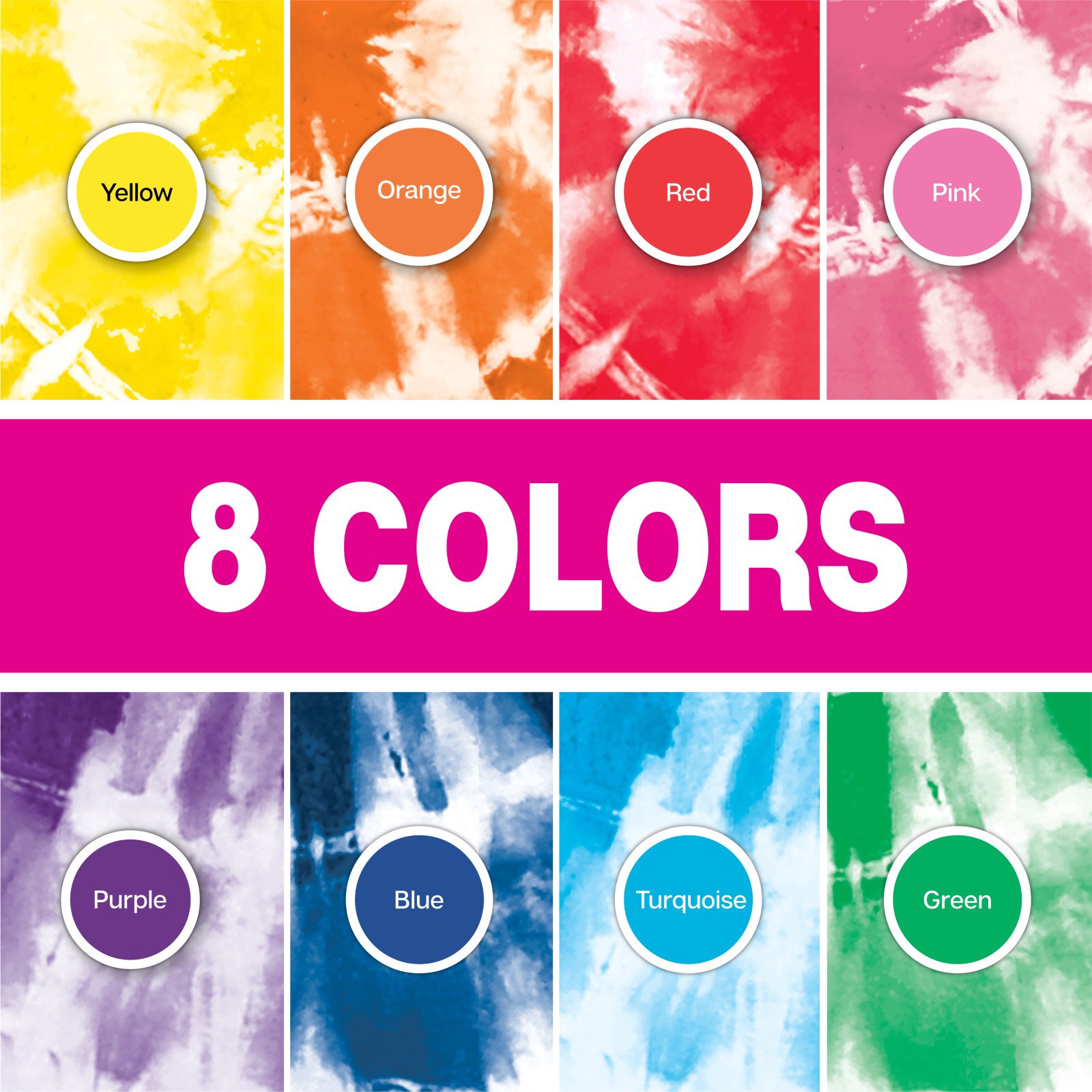 slide 2 of 8, Tulip Block Party One-Step Tie-Dye Kit, 116 ct