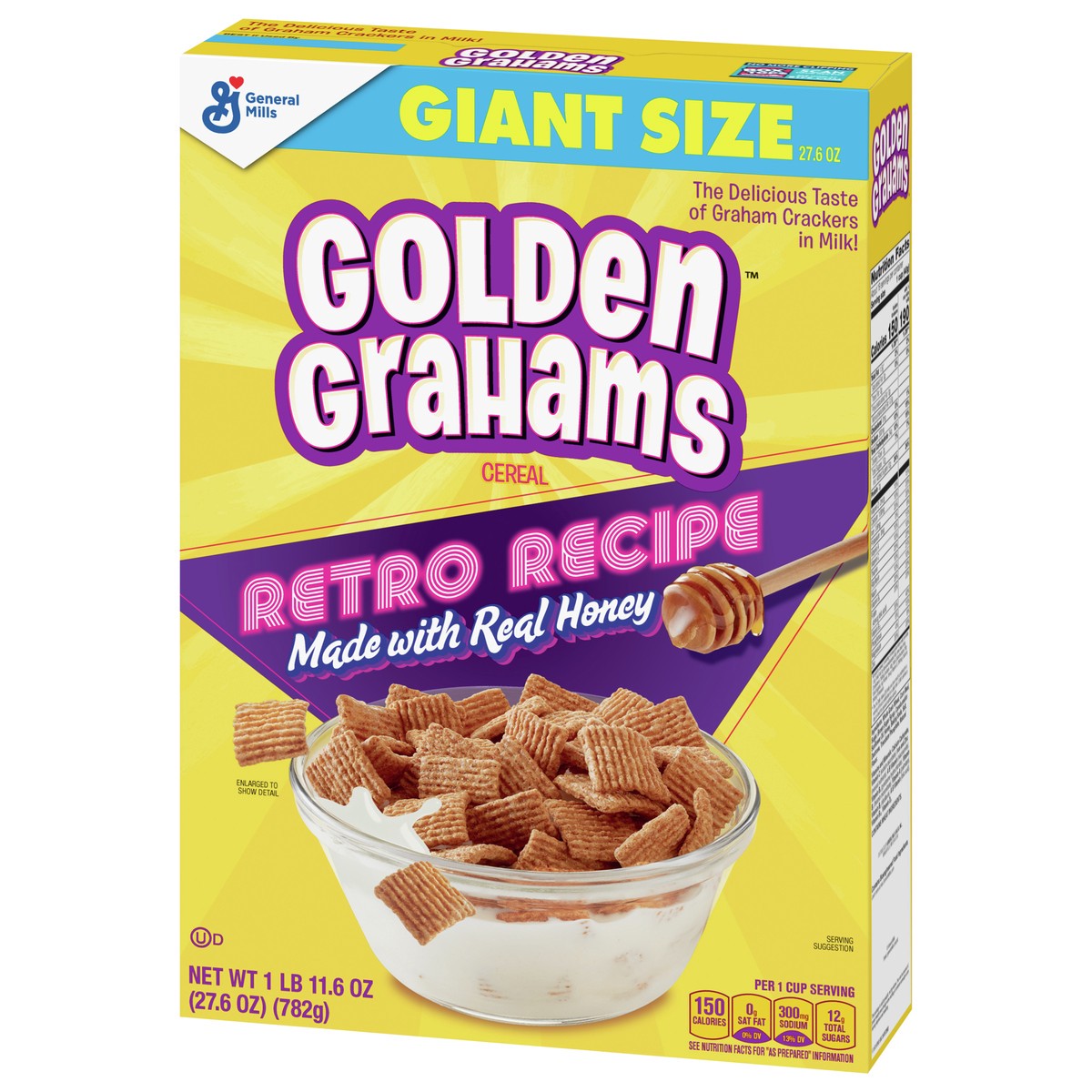 slide 2 of 9, Golden Grahams Breakfast Cereal, Graham Cracker Taste, Made with Whole Grain, Giant Size, 27.6 oz, 27.60 oz