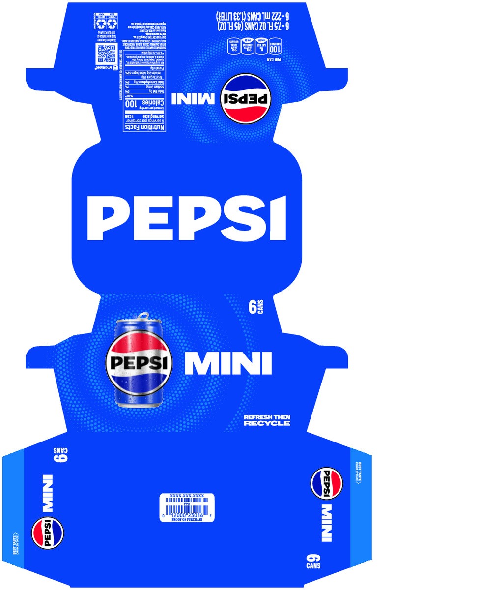 slide 3 of 11, Pepsi Mini Soda Cola 7.5 Fl Oz 6 Count, 6 ct; 7.5 oz