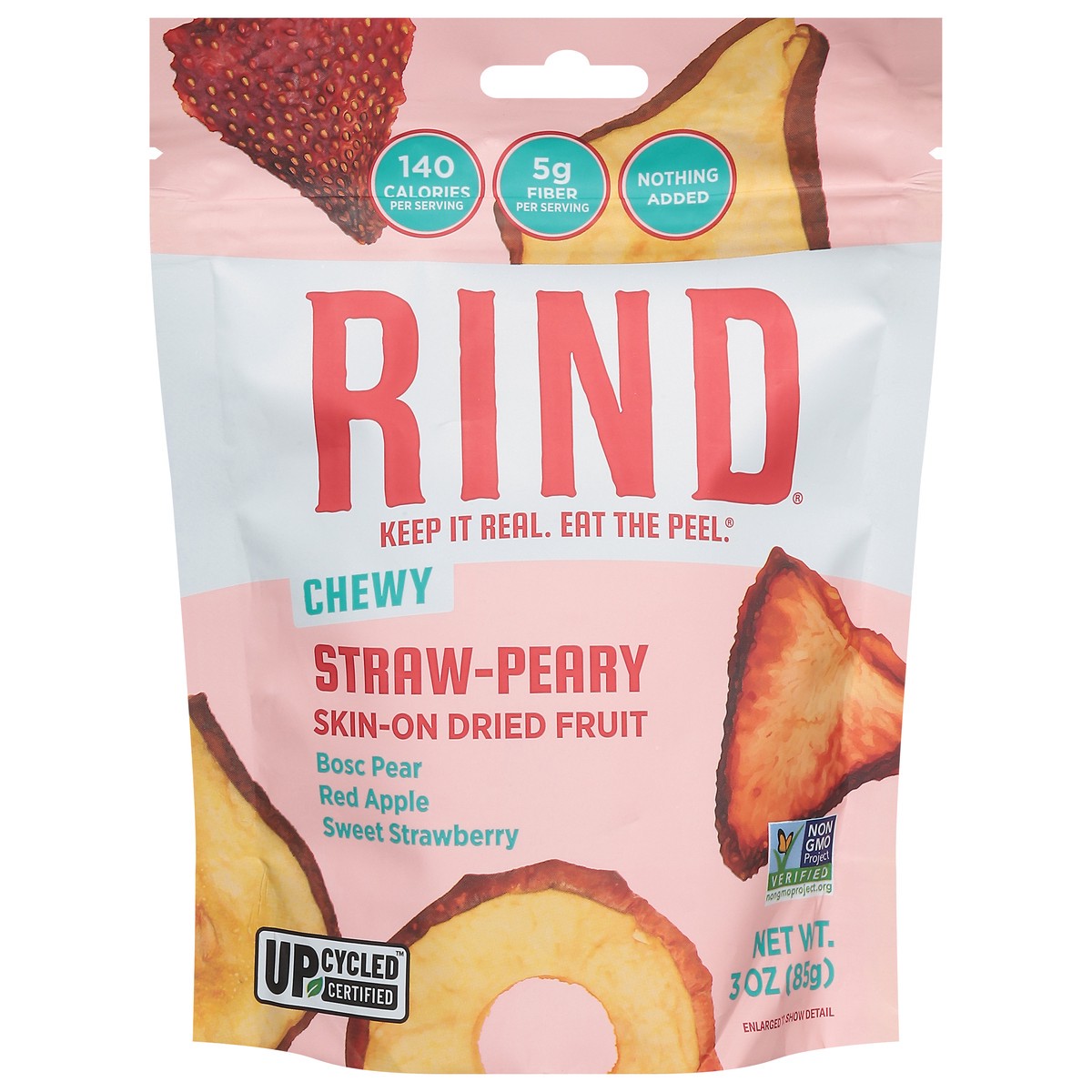 slide 1 of 1, RIND Skin-On Straw-Peary Dried Fruit 3 oz, 3 oz