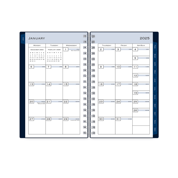 slide 3 of 7, Blue Sky 2025 Blue Sky Weekly/Monthly Planning Calendar, 3-5/8"" X 6-1/8"", Navy, January To December, 1 ct