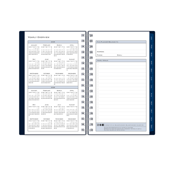 slide 6 of 7, Blue Sky 2025 Blue Sky Weekly/Monthly Planning Calendar, 3-5/8"" X 6-1/8"", Navy, January To December, 1 ct