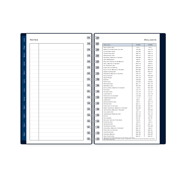 slide 4 of 7, Blue Sky 2025 Blue Sky Weekly/Monthly Planning Calendar, 3-5/8"" X 6-1/8"", Navy, January To December, 1 ct
