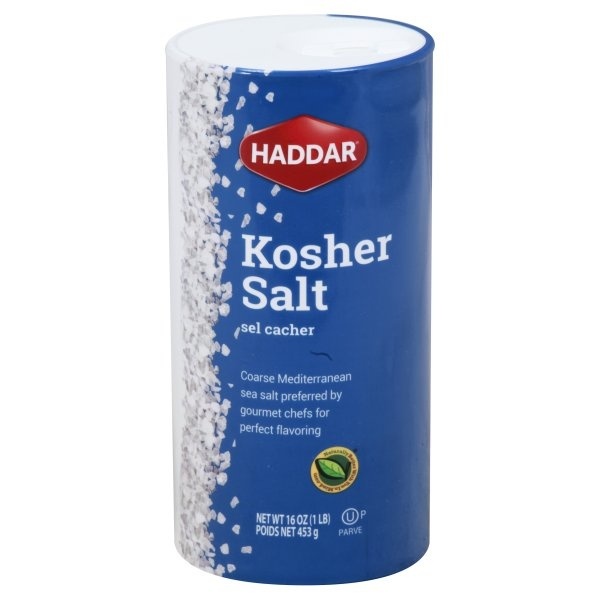 slide 1 of 1, Haddar Kosher Salt, 16 oz
