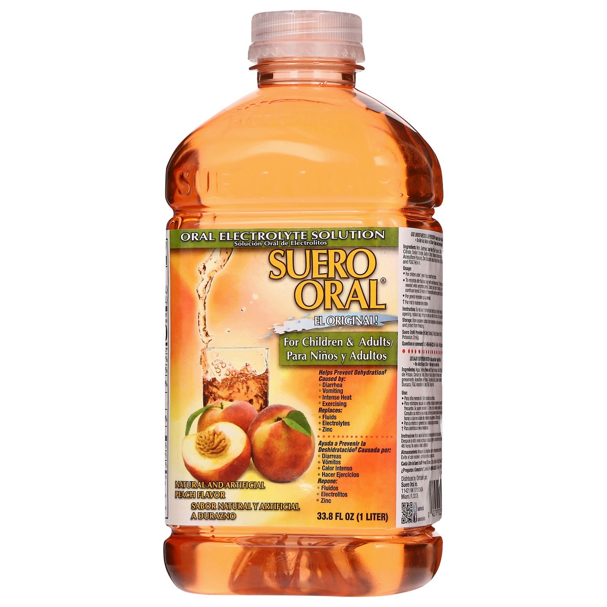 slide 11 of 13, Suero Oral Peach Flavor Oral Electrolyte Solution 33.8 fl oz, 33.8 fl oz