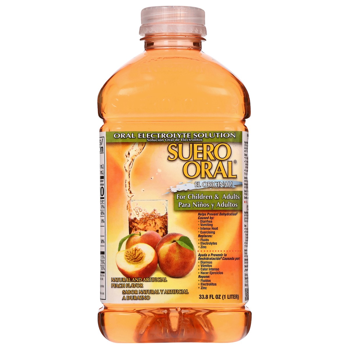 slide 12 of 13, Suero Oral Peach Flavor Oral Electrolyte Solution 33.8 fl oz, 33.8 fl oz
