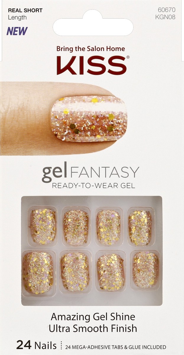 slide 4 of 4, Kiss KS Gel Nails - Faux Real, 1 ct