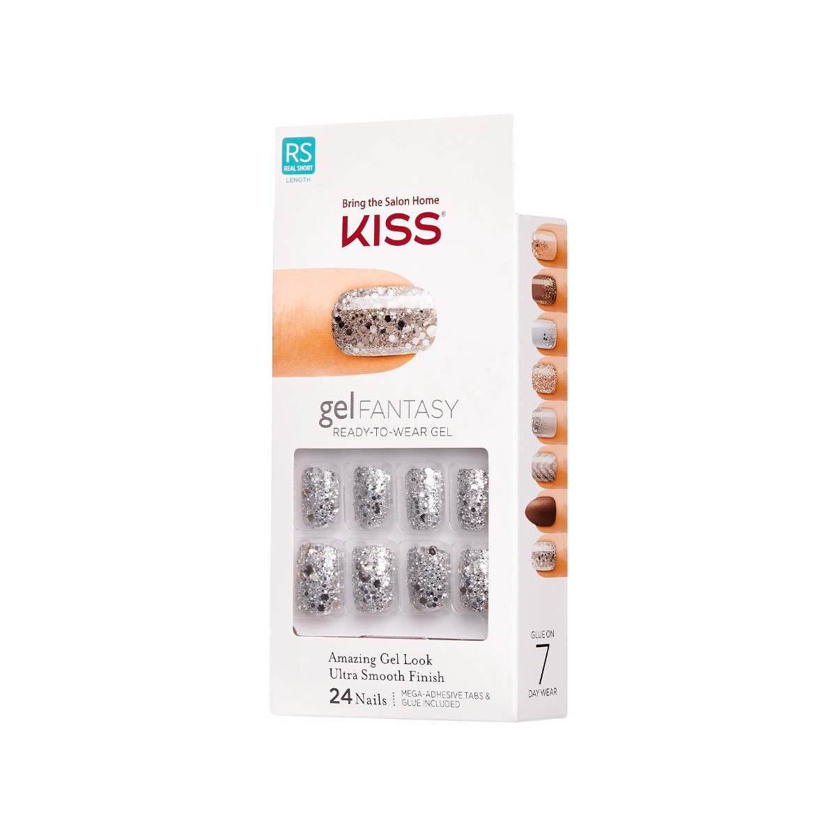 slide 1 of 4, Kiss KS Gel Nails - Faux Real, 1 ct