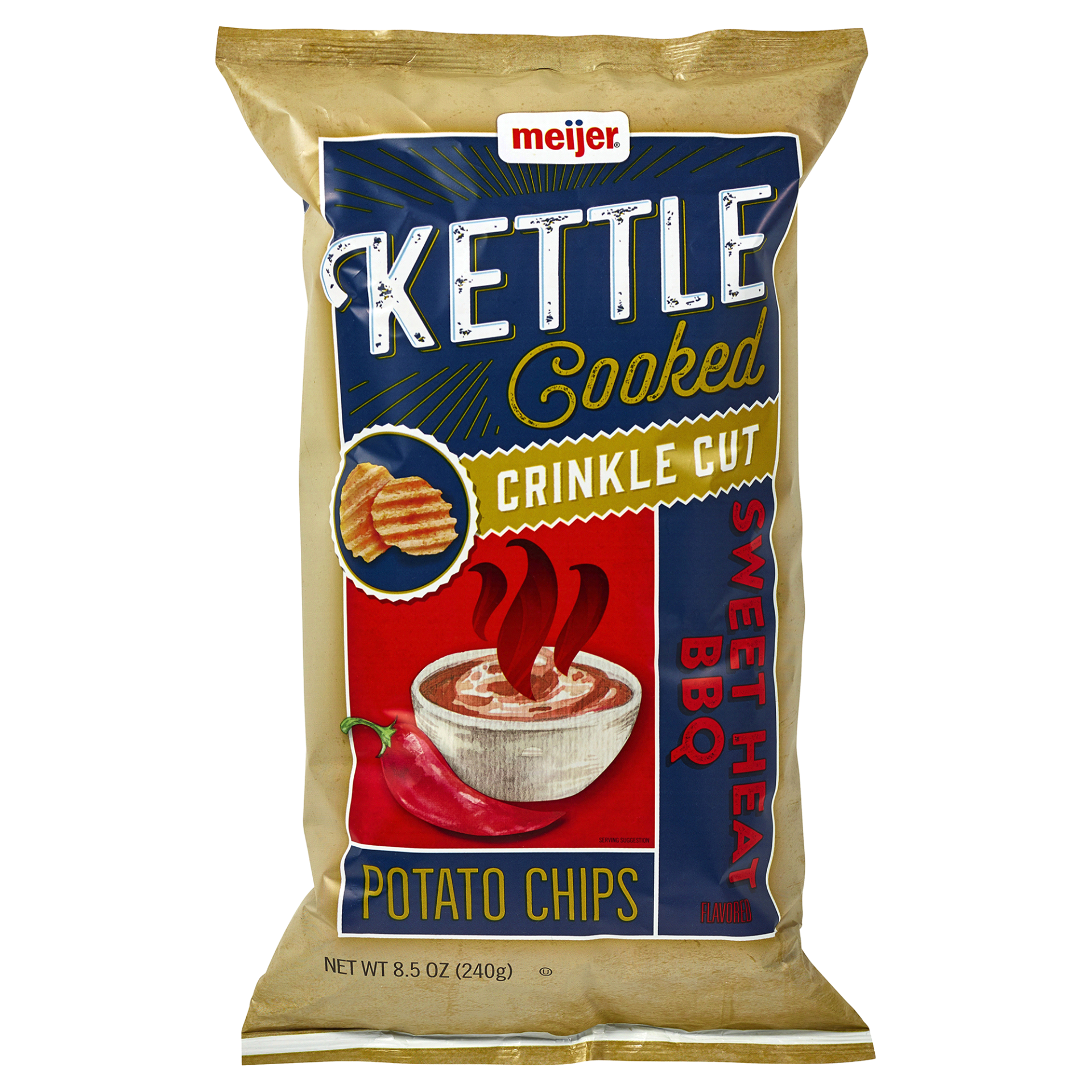 slide 1 of 2, Meijer Sweet Heat Kettle Cooked Chips, 8.5 oz