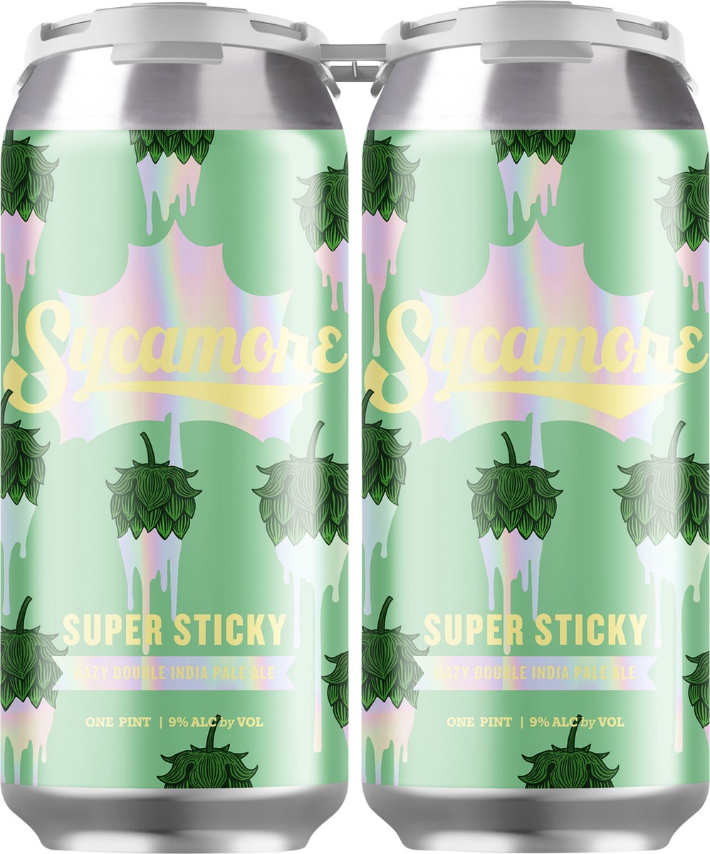 slide 3 of 6, Sycamore Hazy Double India Pale Ale Super Sticky Beer 4 - 1 pt Cans, 48 oz