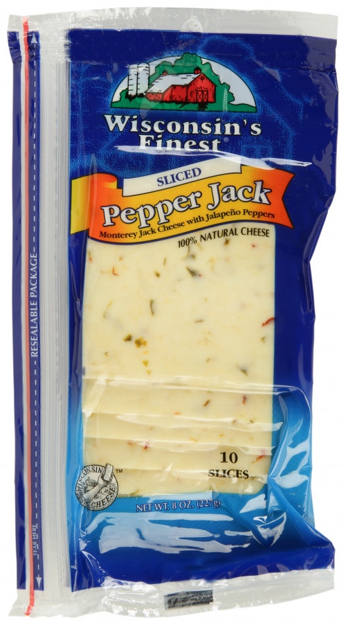 slide 1 of 1, Wisconsin's Finest Pepper Jack Cheese Slices, 8 oz