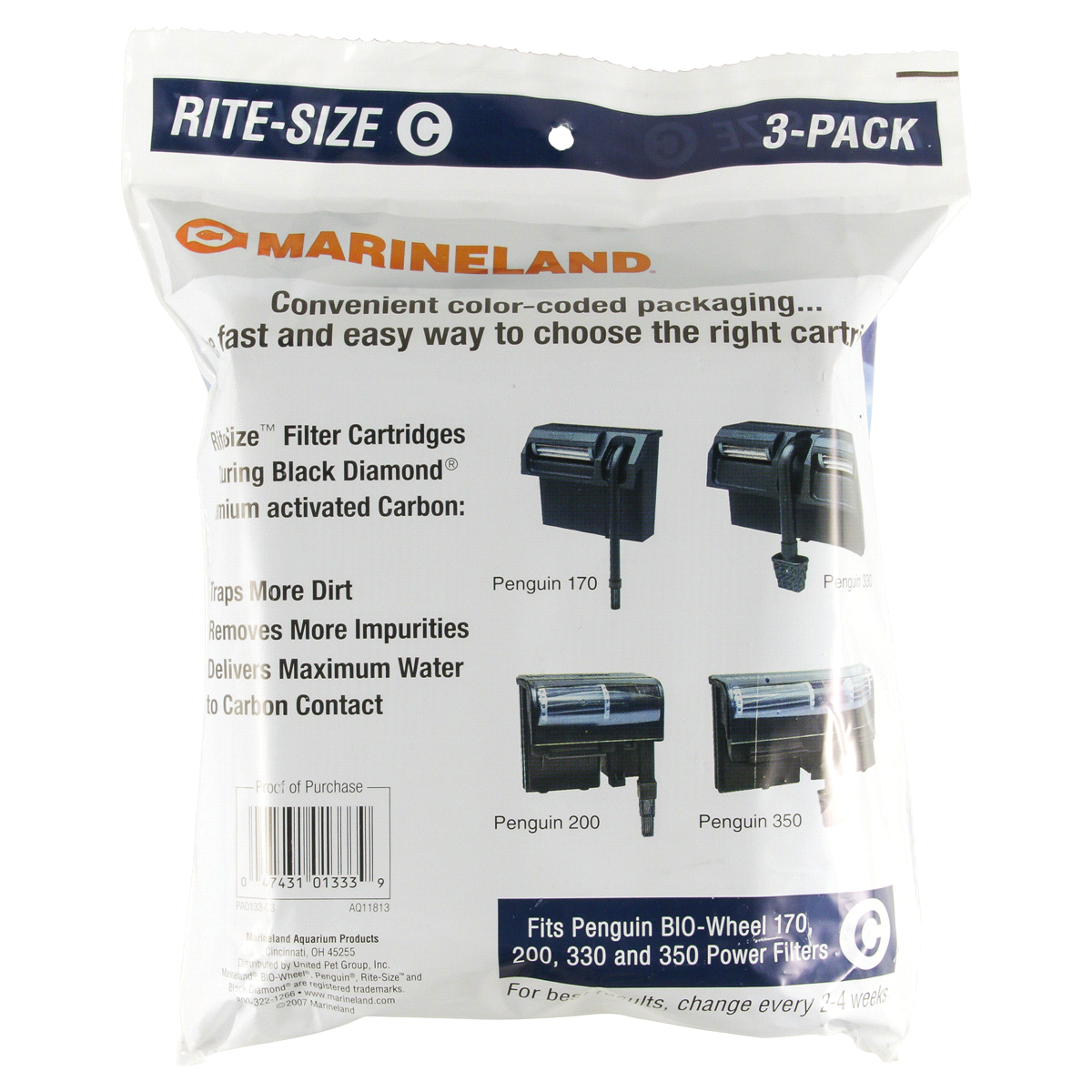 slide 2 of 4, Marineland Penguin Rite Size C Power Filter Cartridges, 3 ct