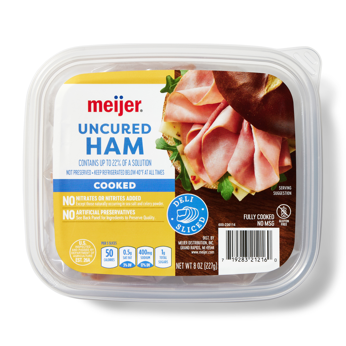 slide 1 of 4, Meijer Uncured Ham Lunch Meat, 8 Oz, 8 oz