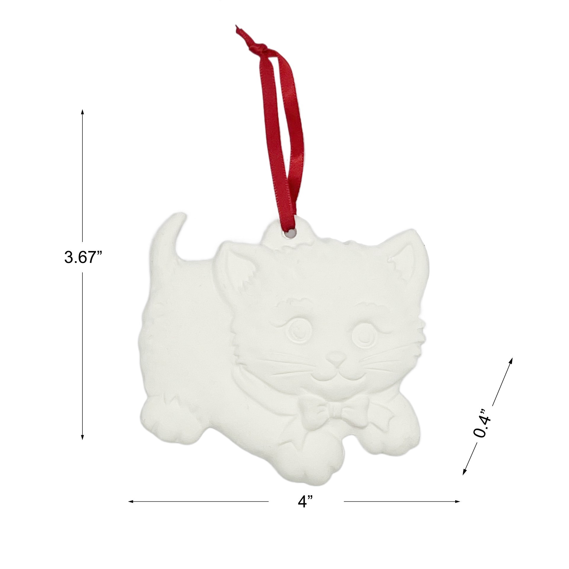slide 4 of 4, 4" Kitten Diy Ceramic Ornament By Make Market, 4 in