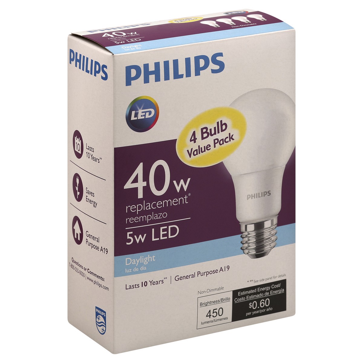 slide 4 of 9, Philips Light Bulb 1 ea, 1 ct