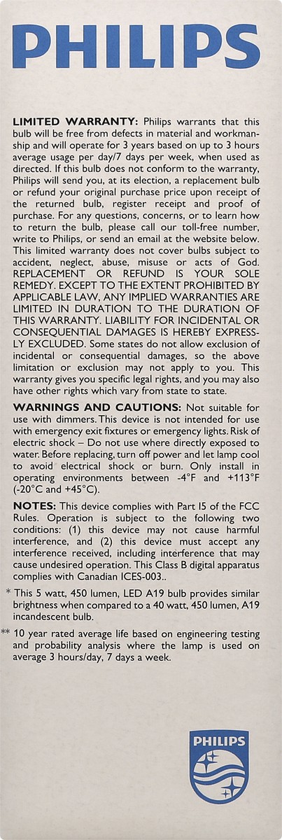 slide 9 of 9, Philips Light Bulb 1 ea, 1 ct