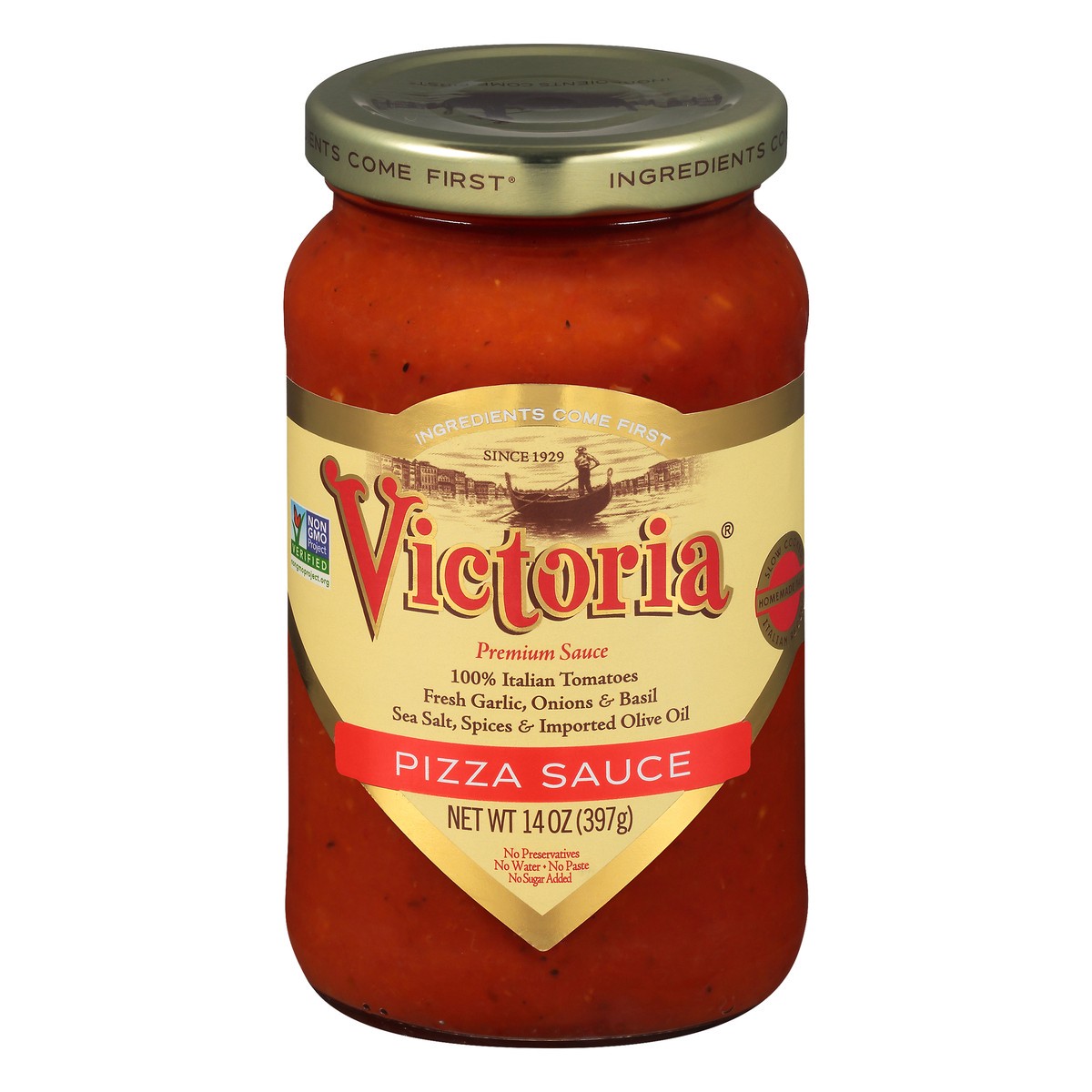 slide 1 of 8, Victoria Pizza Sauce, Premium, 14 oz