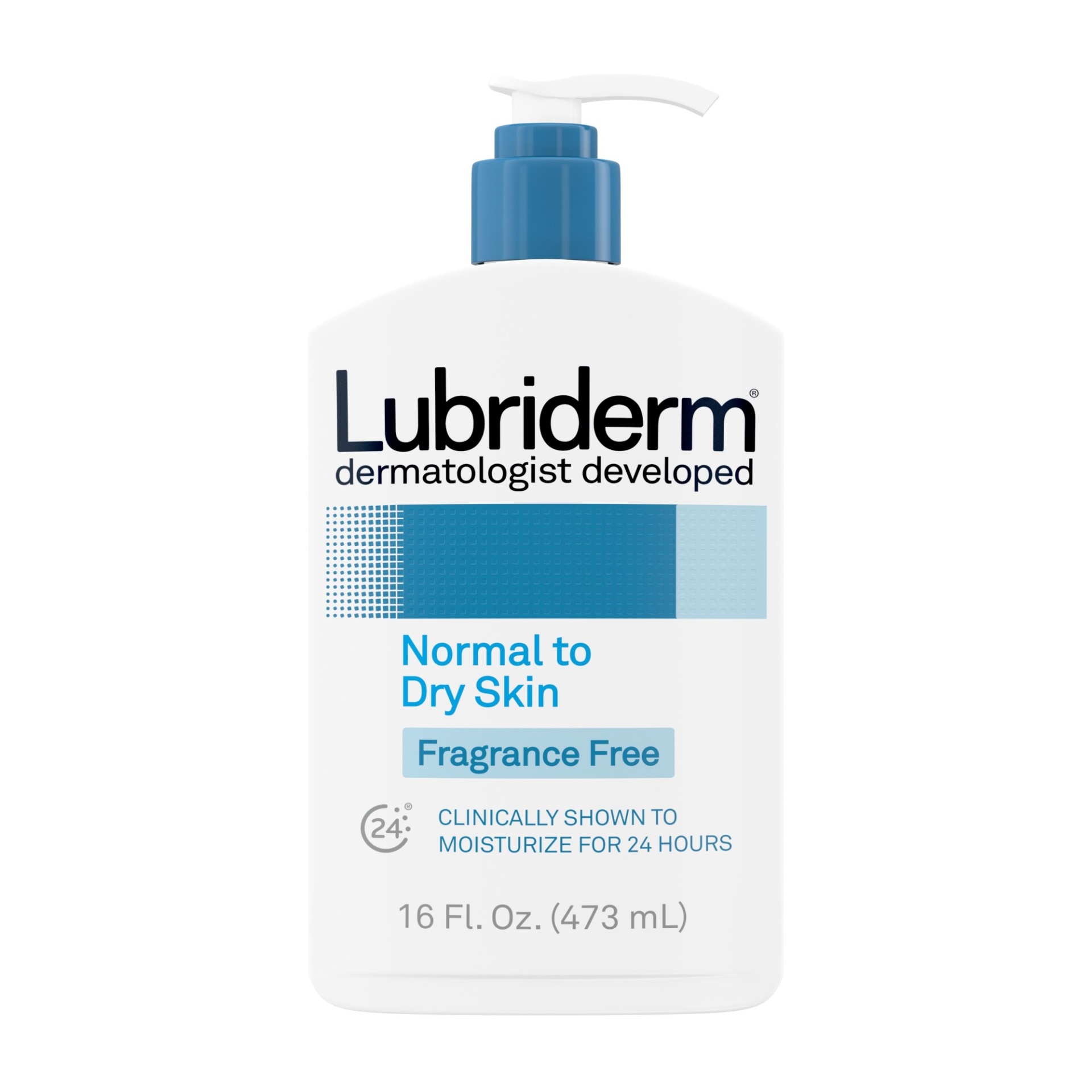 slide 1 of 6, Lubriderm Daily Moisture Hydrating Unscented Body Lotion with Pro-Vitamin B5 for Normal-to-Dry Skin for Healthy-Looking Skin, Non-Greasy and Fragrance-Free Lotion, 16 fl oz