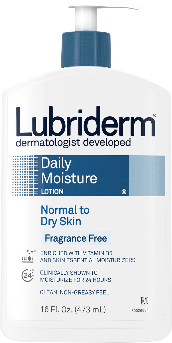 slide 5 of 7, Lubriderm Daily Moisture Full Body Lotion, Fragrance-Free, 16 fl. oz, 16 fl oz